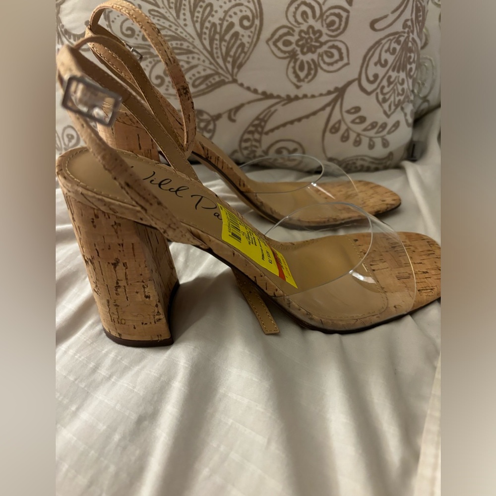 Wild Pair from Macy’s clear cork wedge.